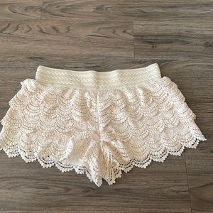 American Rag Cream Crochet Shorts